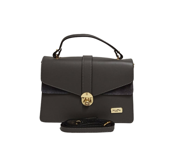 Leather Bag, Pretta Model 7180 Grey