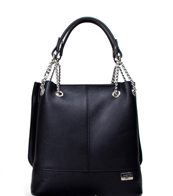 Leather Bag, Pretta 358 Model - Black