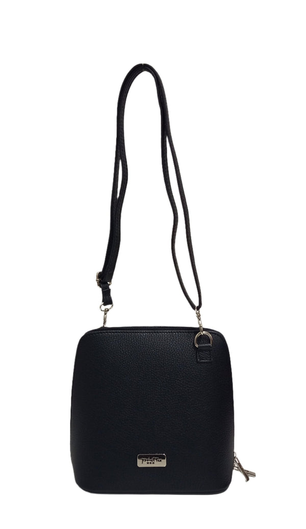 Leather messenger bag, Pretta-222 model, black