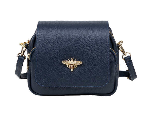 Leather Bag, Messenger Type, Pretta-287 Model Dark Blue