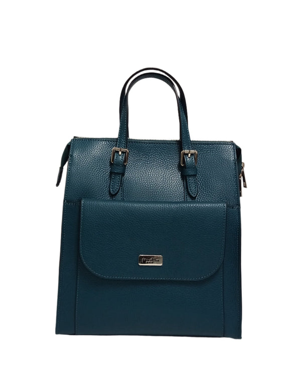 Backpack-Bag Leather, Pretta-7350 Model Ottano Green