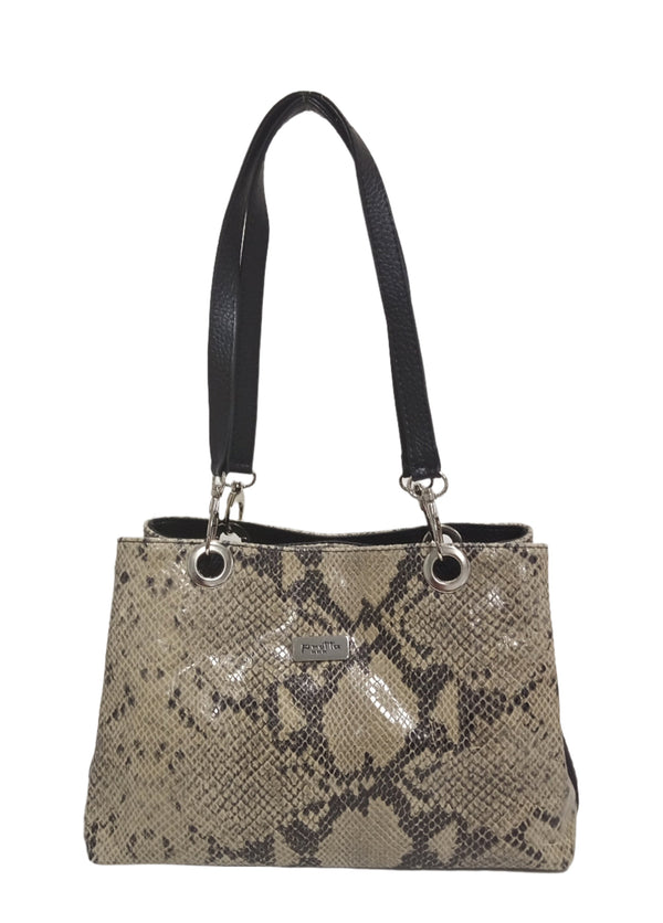 Leather Bag, Pretta-800 Model, Beige Print