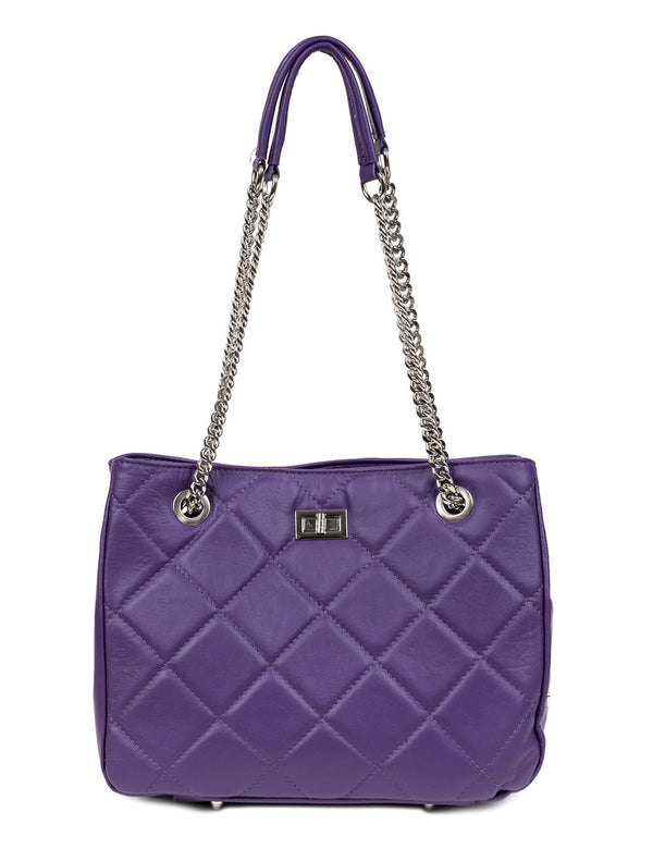 Leather Bag, Pretta 7115 Model - Violet