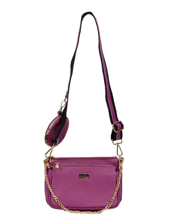 Leather bag, Pretta-793 Model Magenta (3 in 1)