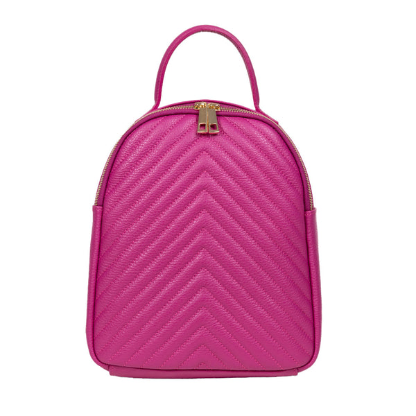 Backpack Leather, Pretta Model - 8440 Fuchsia