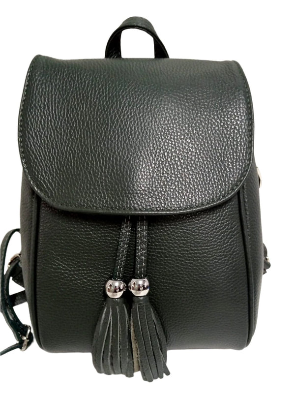 Backpack Leather, Model Pretta 9108 Dark Green