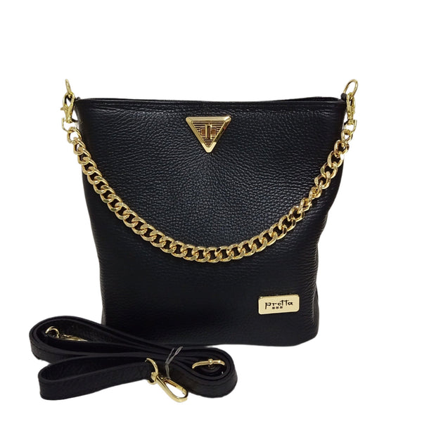 Leather Bag, Messenger Type, Pretta-133 Black