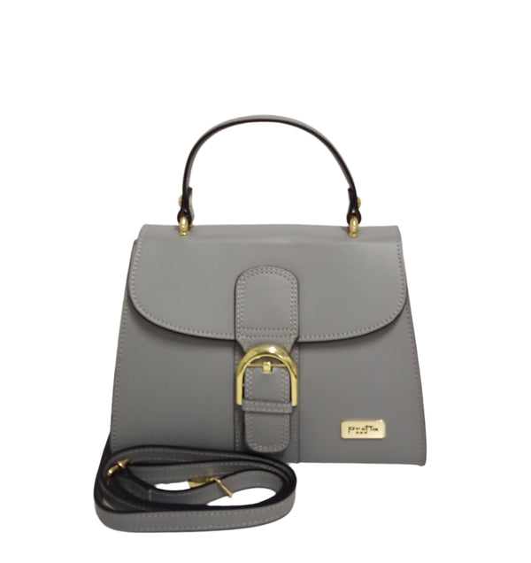 Leather Bag, Pretta Model - 736 Light Grey