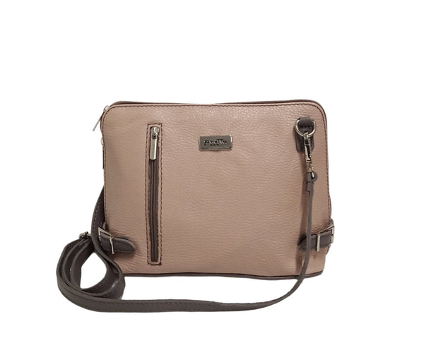 Messenger bag, Pretta model - 4098 - Powder pink-smoke gray