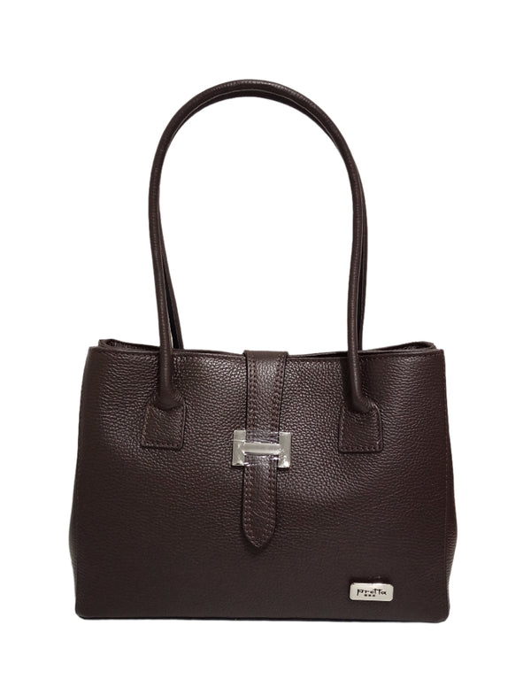 Leather bag, Pretta 8001 model Brown