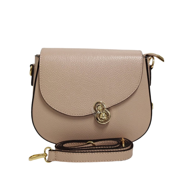 Bőrtáska, Postás típus, Pretta-181 modell púder rózsaszín