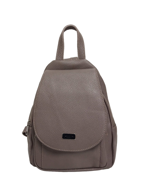 Hátizsák, Pretta-8014 modell, füstszürke színű bőrből