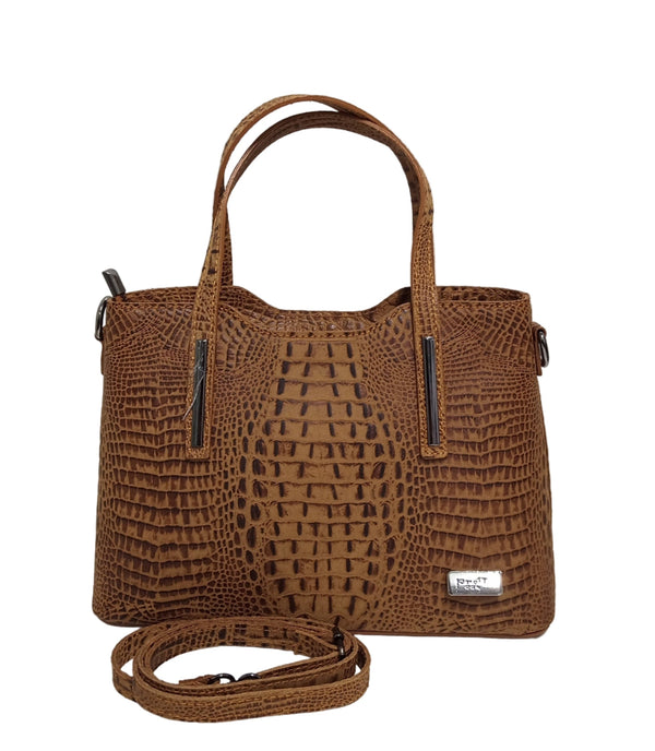 Bőrtáska, Pretta modell - 8152/1 barna mintás