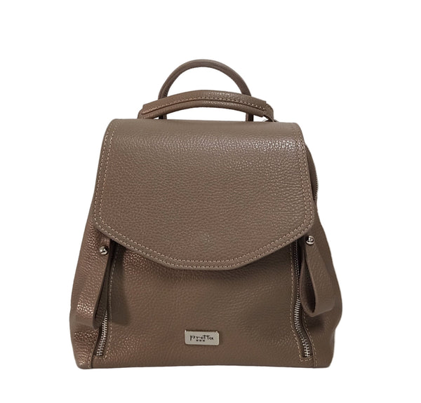 Hátizsák bőrből, Pretta modell - 8410 taupe szín