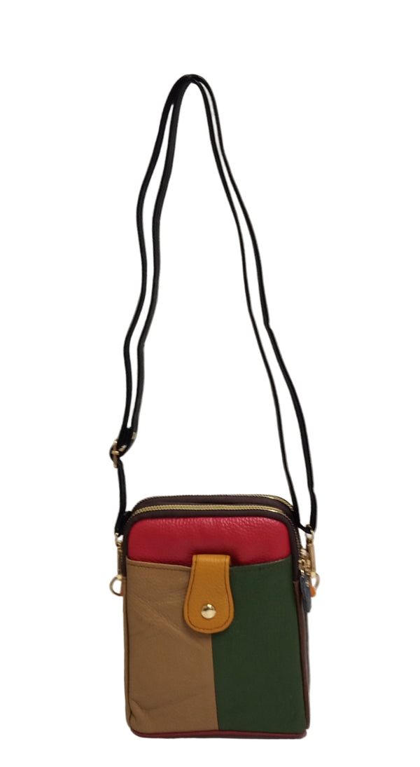 Kis valódi bőr postástáska, 252/O – többszínű