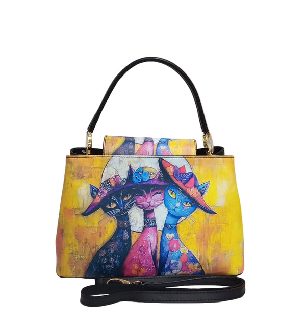 Bőrtáska, Pretta-3555 modell, Trilogie multiszínű mintával