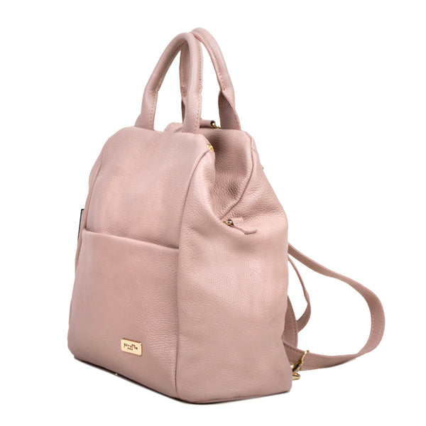Backpack Bag Leather, Pretta-8190 Model Powder Pink