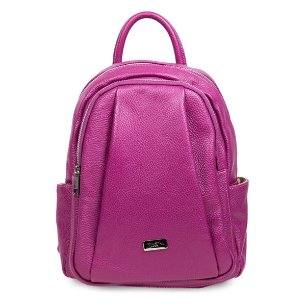 Leather Backpack, Pretta Model -868 Magenta
