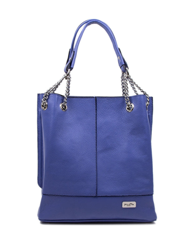 Leather Bag, Pretta 358 Model - Indigo Blue