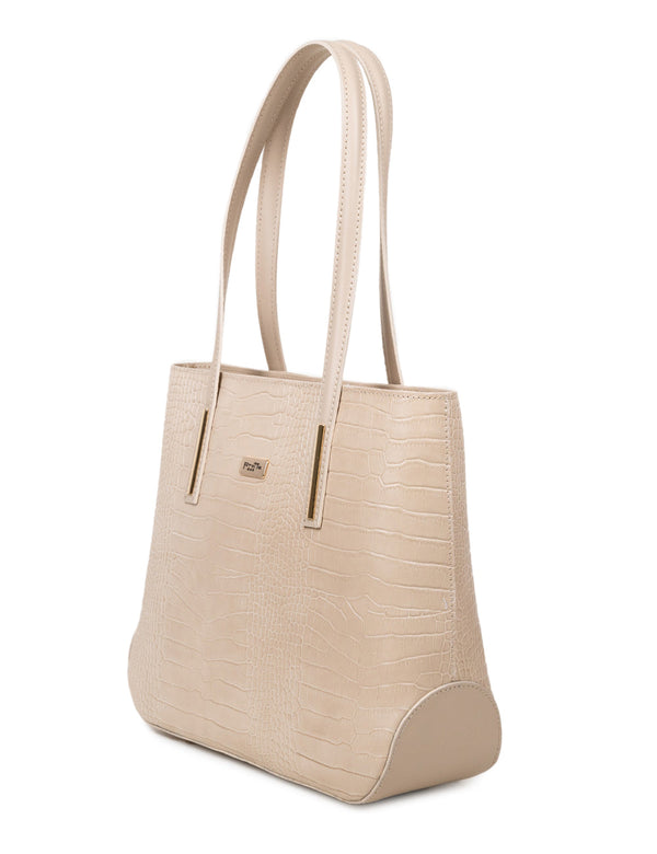 Leather bag, Pretta-116 Cream Crocodile