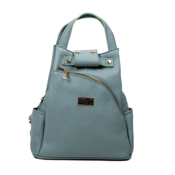 Backpack Leather, Pretta Model - 177 Mint Green