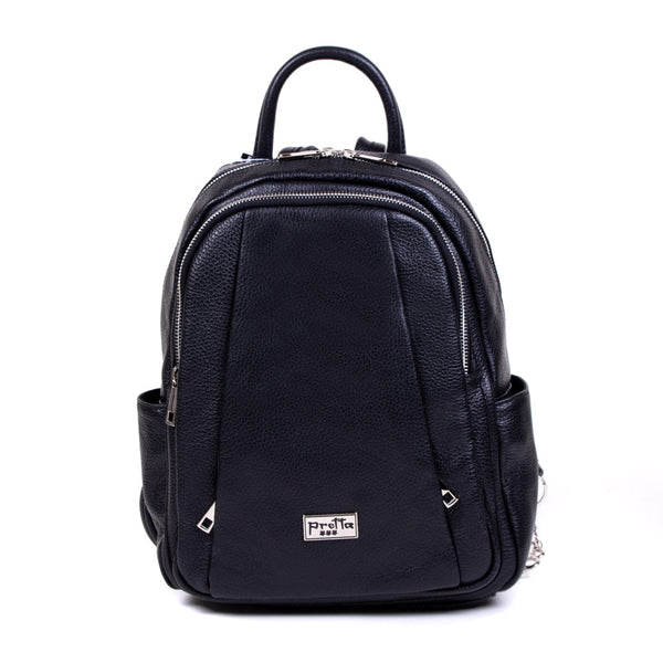 Leather Backpack, Pretta Model -868 Black